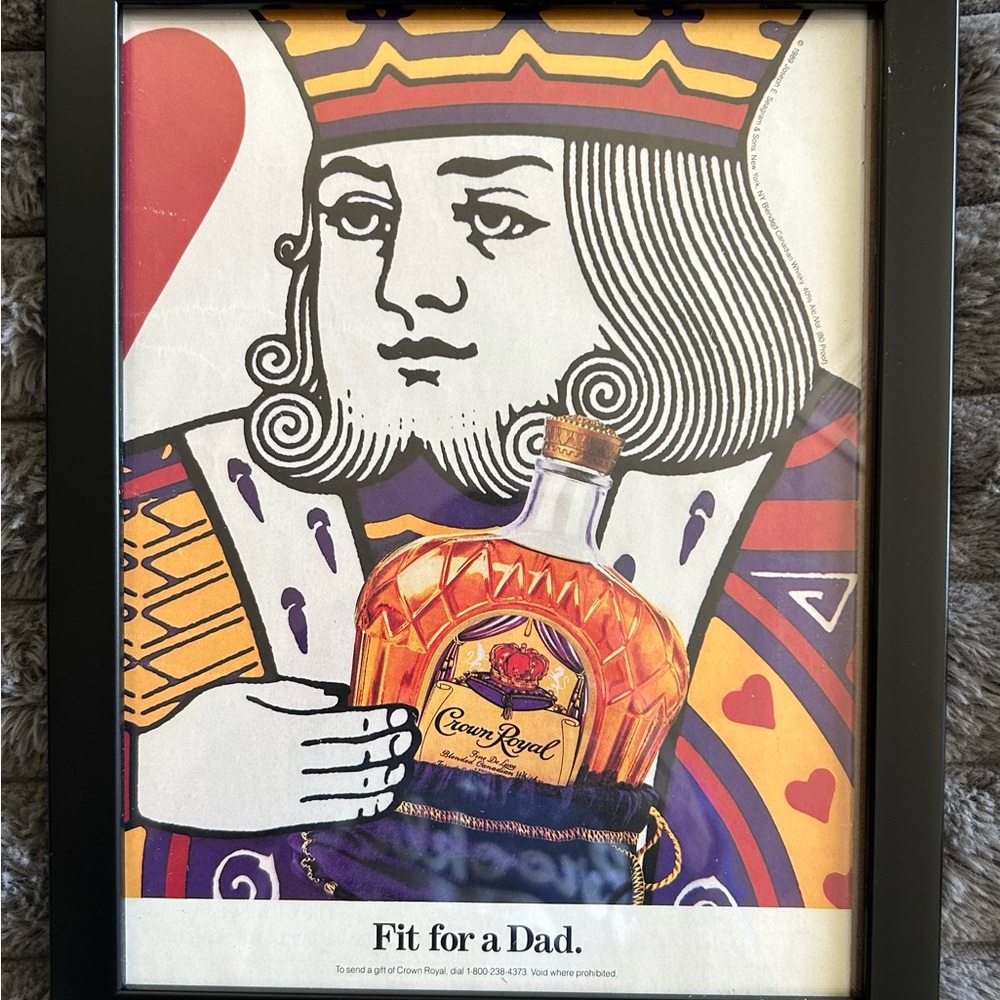 Crown Royal Whisky Art Print with Black Frame 8X10